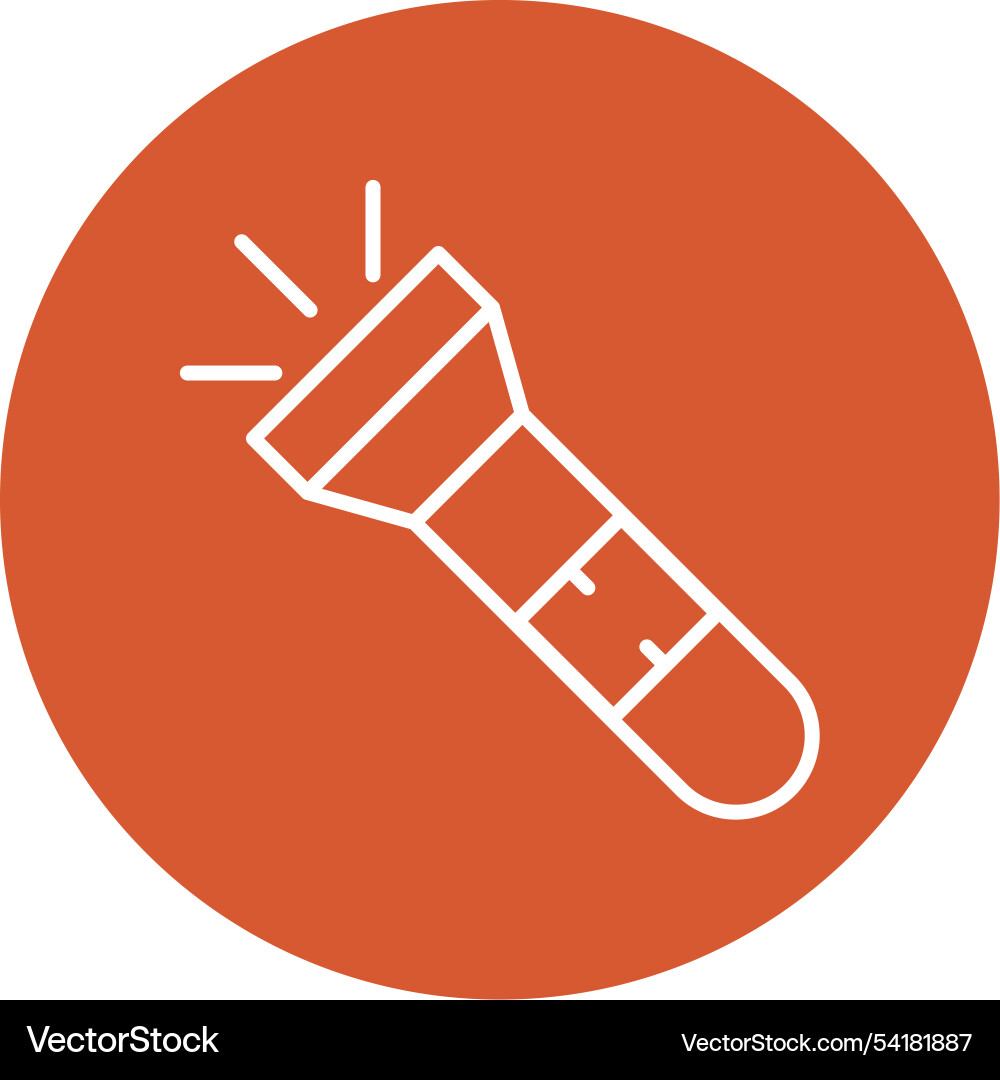 Torch line circle icon Vector Image