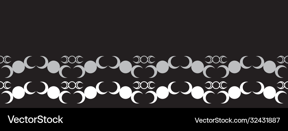 Triple moon seamless repeat border pattern Triple moon seamless repeat border pattern vector image