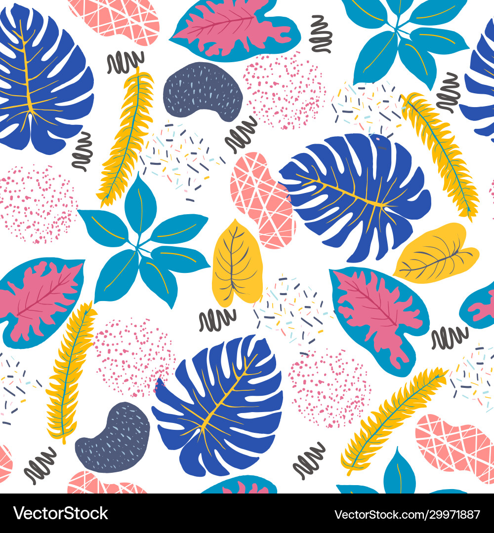 Tropical Leaf Abstract Pattern Vector Image