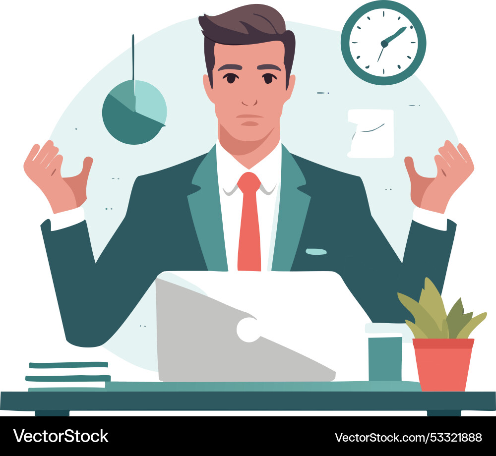 A person in front of computer Vector Image