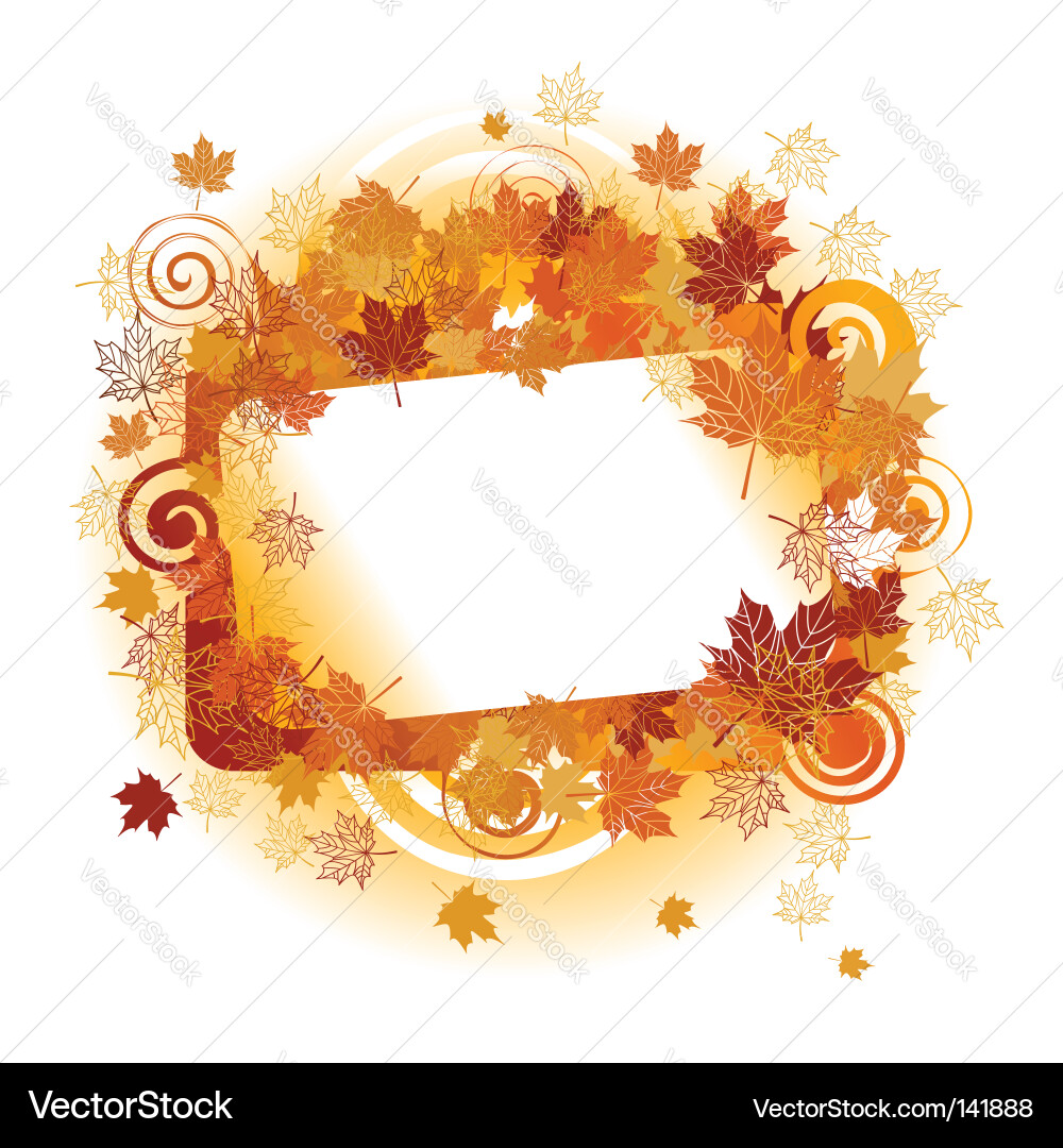 Autumn Maple Leaf Frame Vector Image