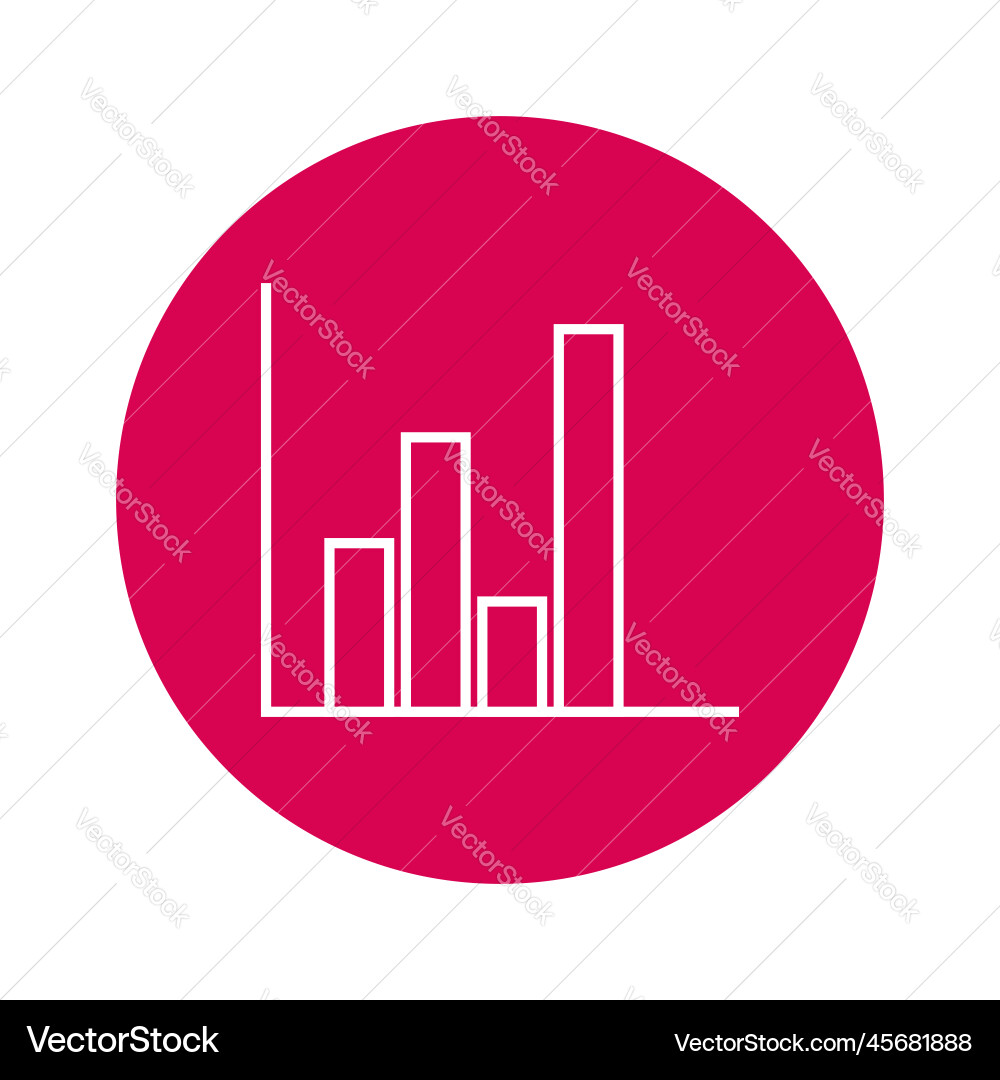 Bar line graph icon chart analysis Vector Image