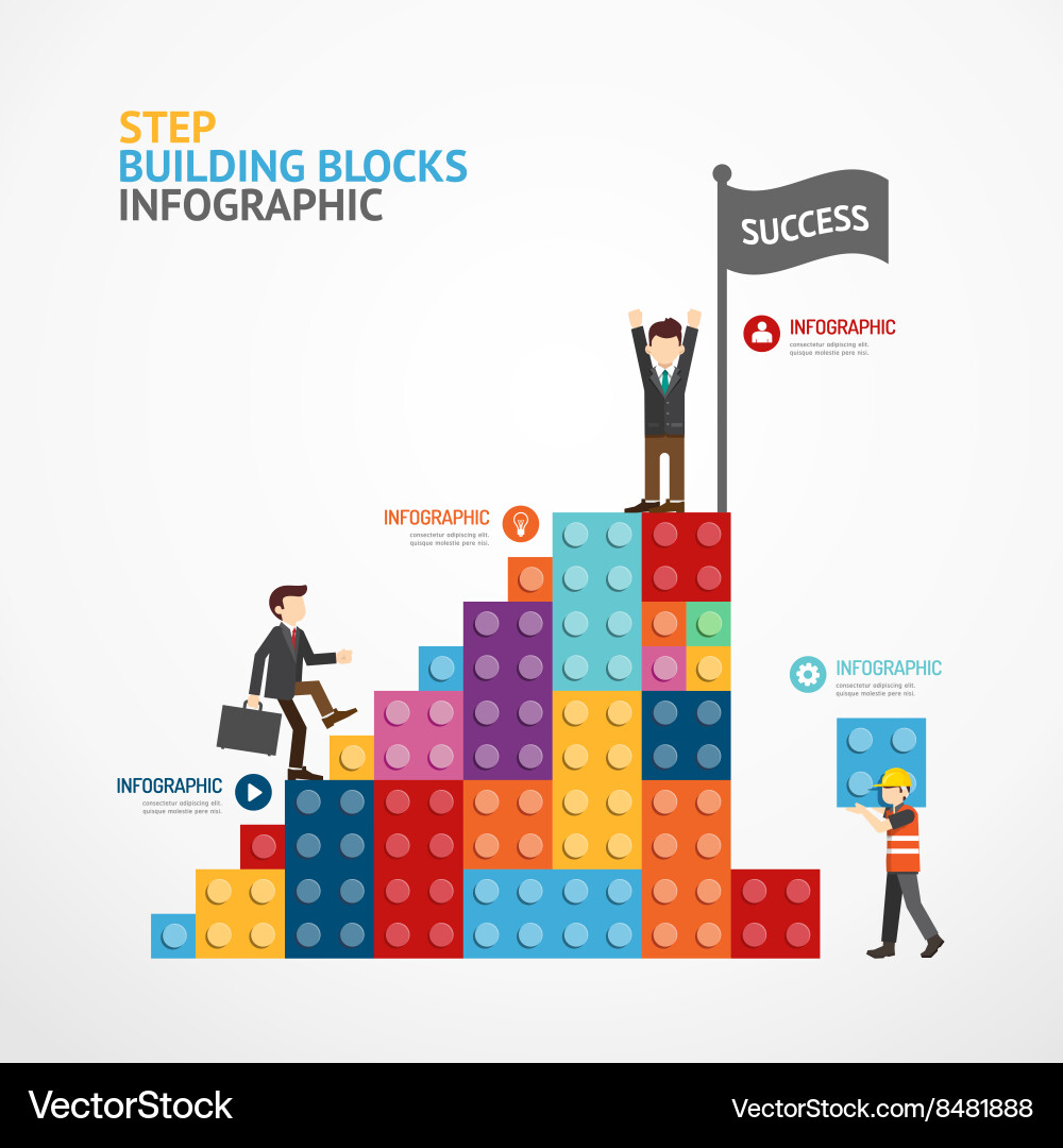 Building Blocks Infographic Template vector image