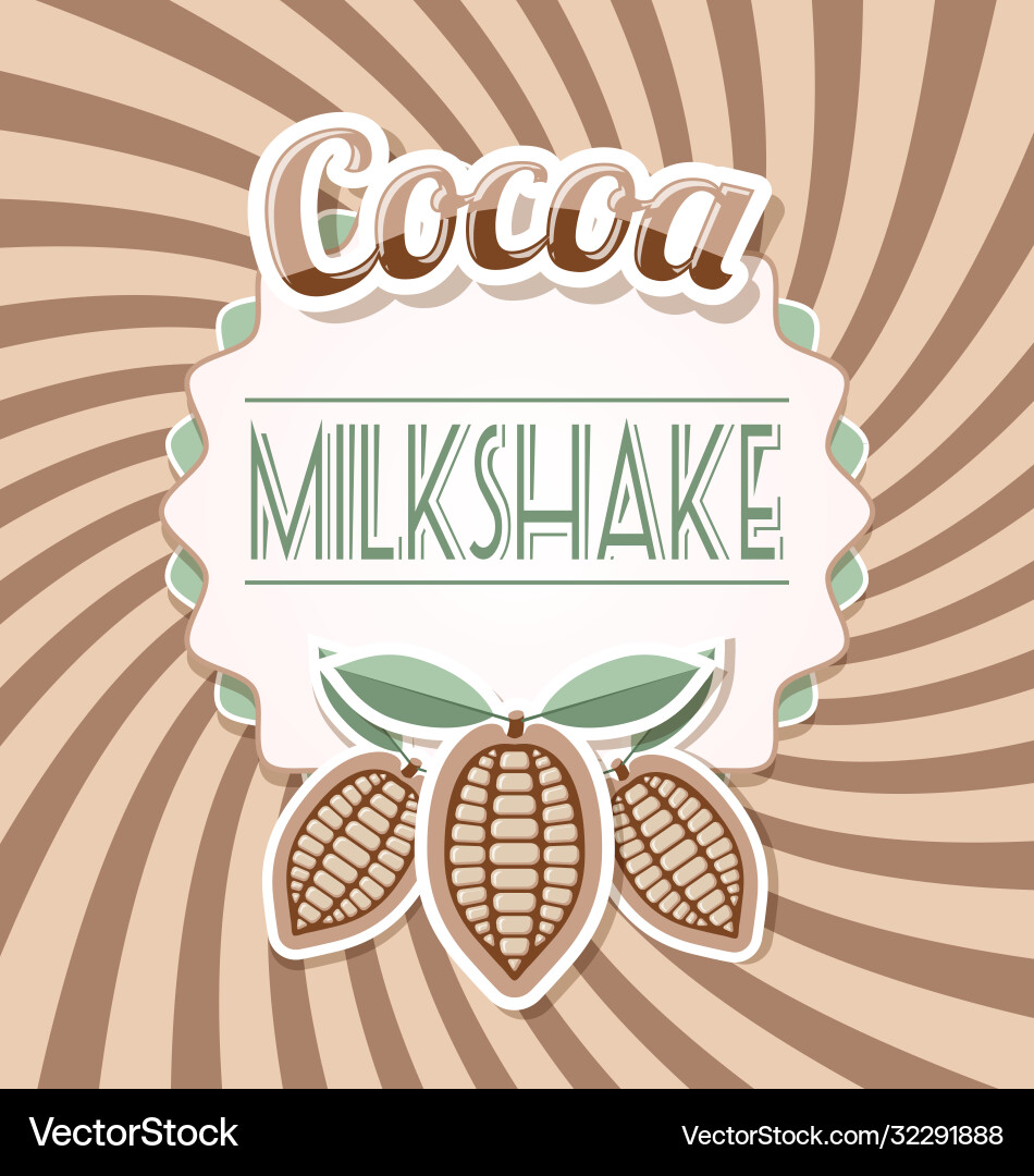 Cocoa milkshake label in retro style on twisted Cocoa milkshake label in retro style on twisted Vector Image