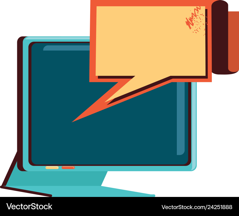 Computer monitor with speech bubble Computer monitor with speech bubble vector image