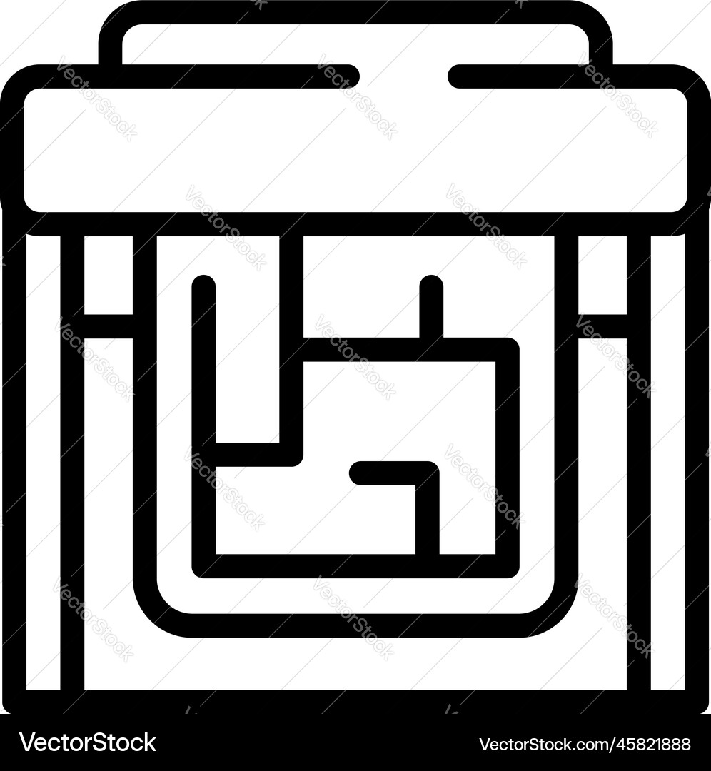 Data plotter icon outline printer machine Data plotter icon outline printer machine vector image