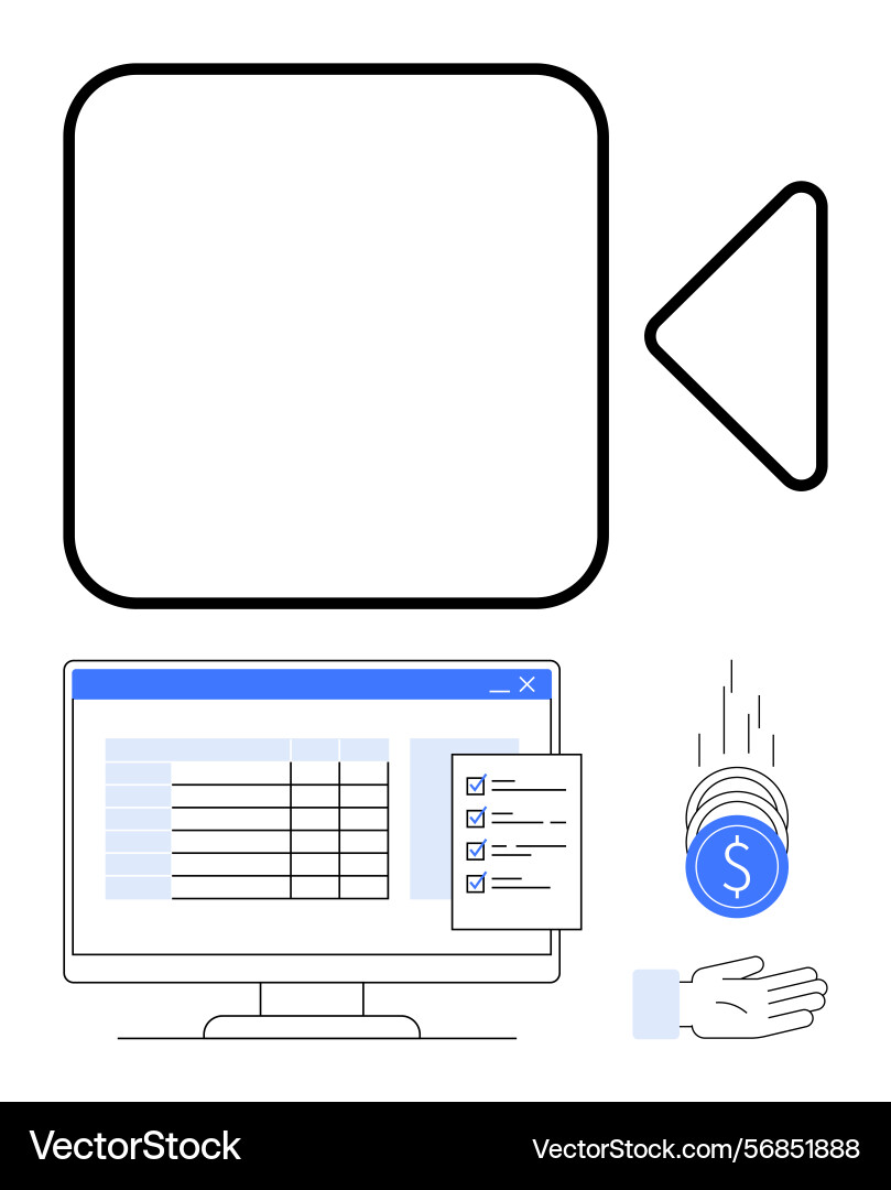 Digital workflow with task management and online Digital workflow with task management and online vector image