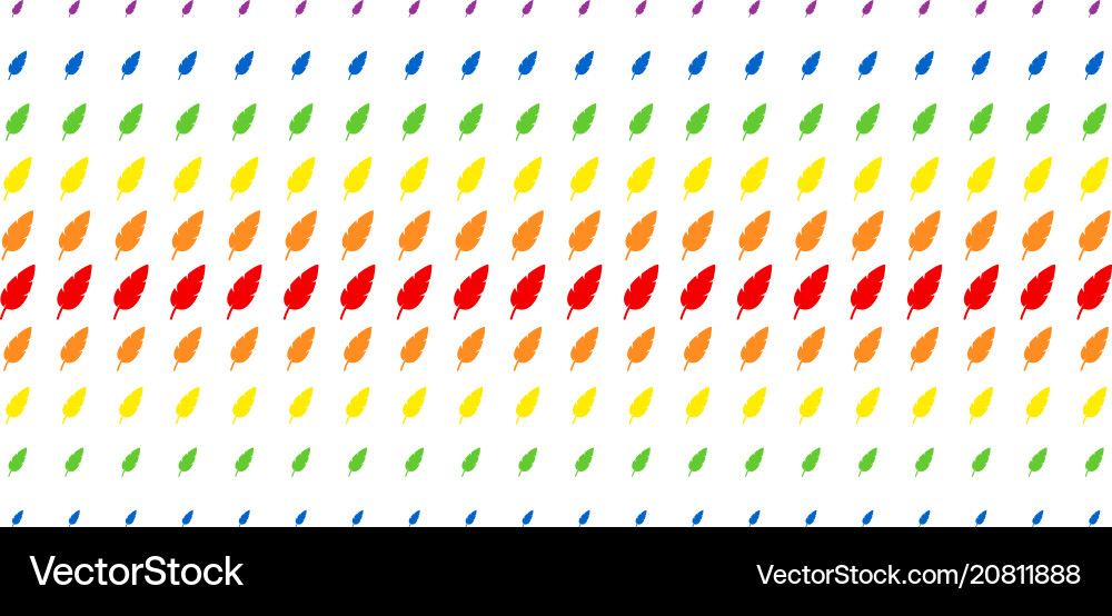 Feather shape halftone spectrum pattern vector image