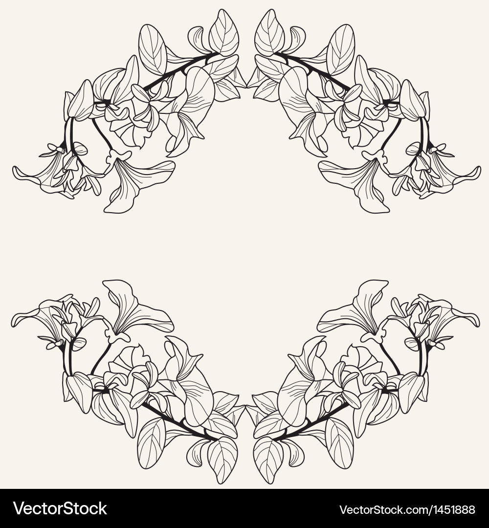 Floral Frame Border Vector Image