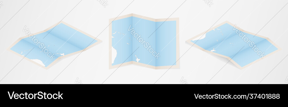 Folded map tonga in three different versions vector image