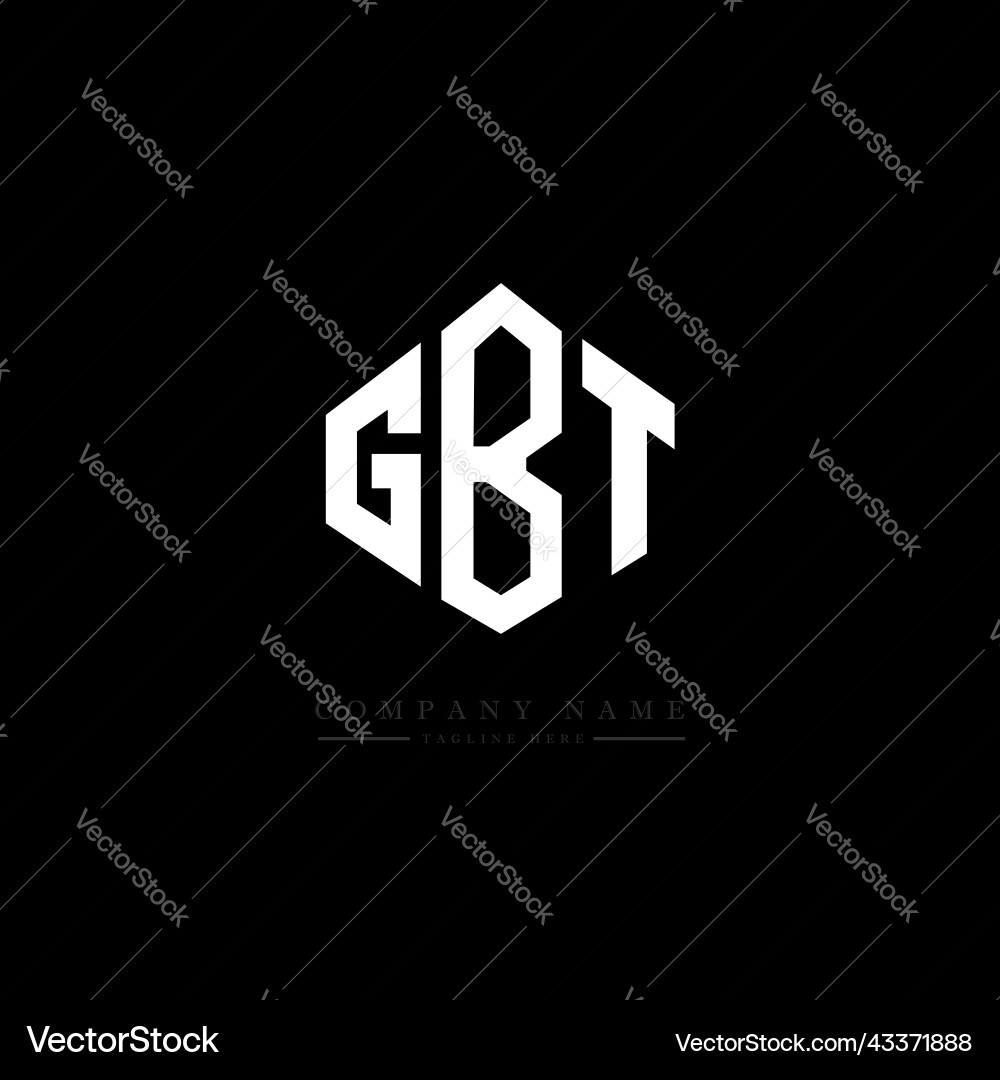 Gbt letter logo design with polygon shape Vector Image