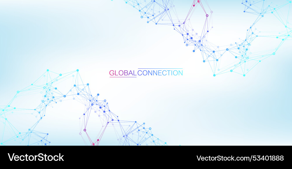 Global network connection banner design template Global network connection banner design template vector image