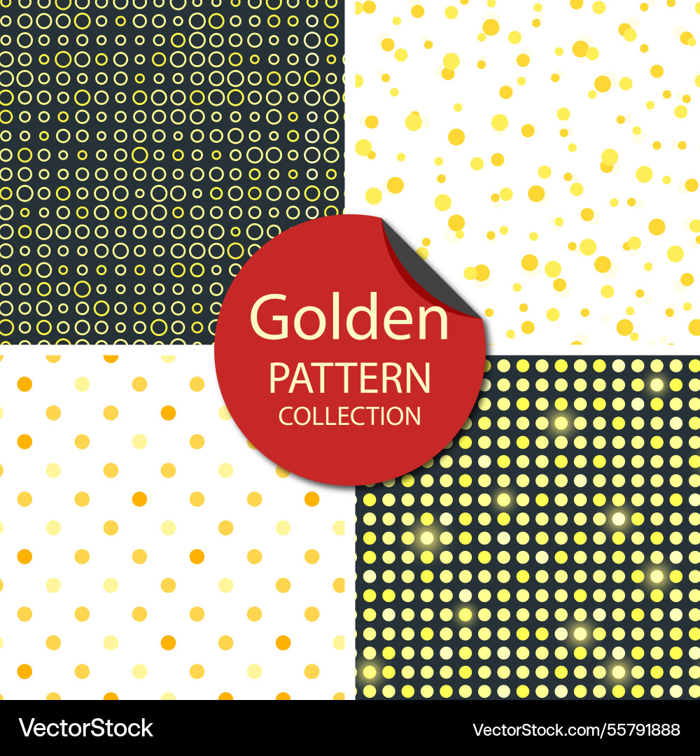 Golden pattern set Vector Image
