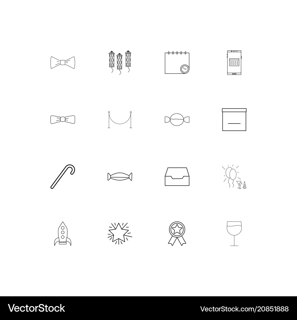 Holidays linear thin icons set outlined simple Vector Image