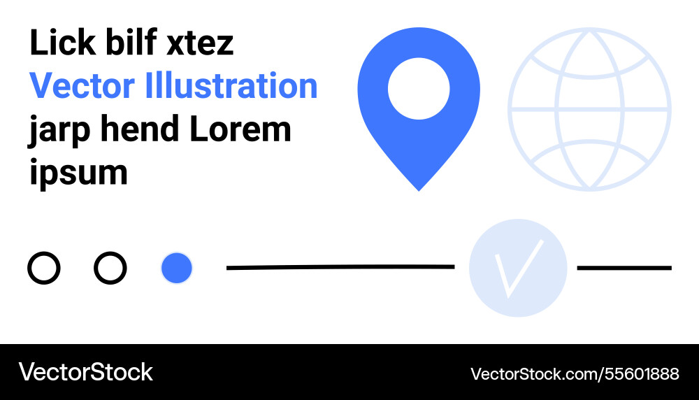 Kartenmarker mit Textelementen minimal ui Kartenmarker mit Textelementen minimal ui Vektorbild