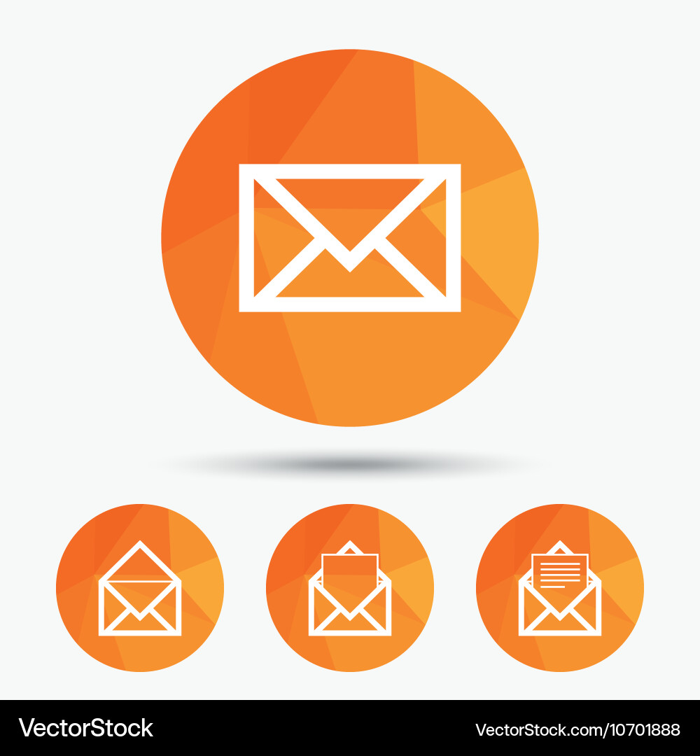 Mail envelope icons message document symbols vector image