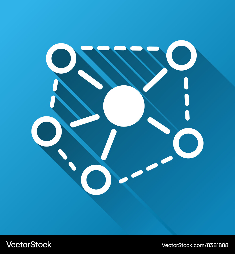 Molecule links gradient square icon Vector Image