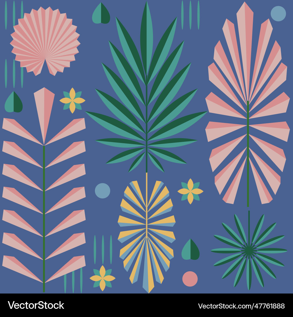 Nahtlose geometrische fette tropische Blumenmuster Nahtlose geometrische fette tropische Blumenmuster vektorbild