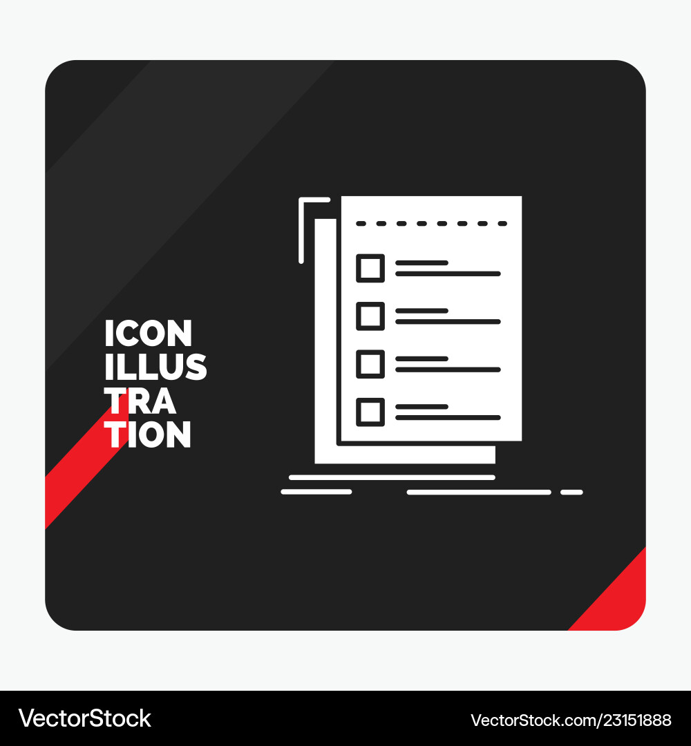 Red and Black Checklists & Task Icons vector image