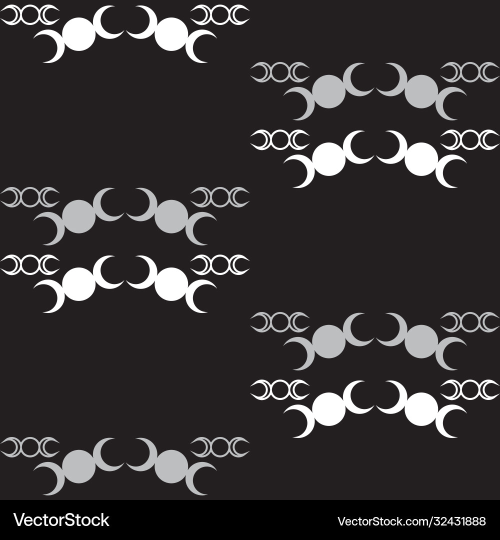 Seamless repeating pattern triple moon Seamless repeating pattern triple moon vector image
