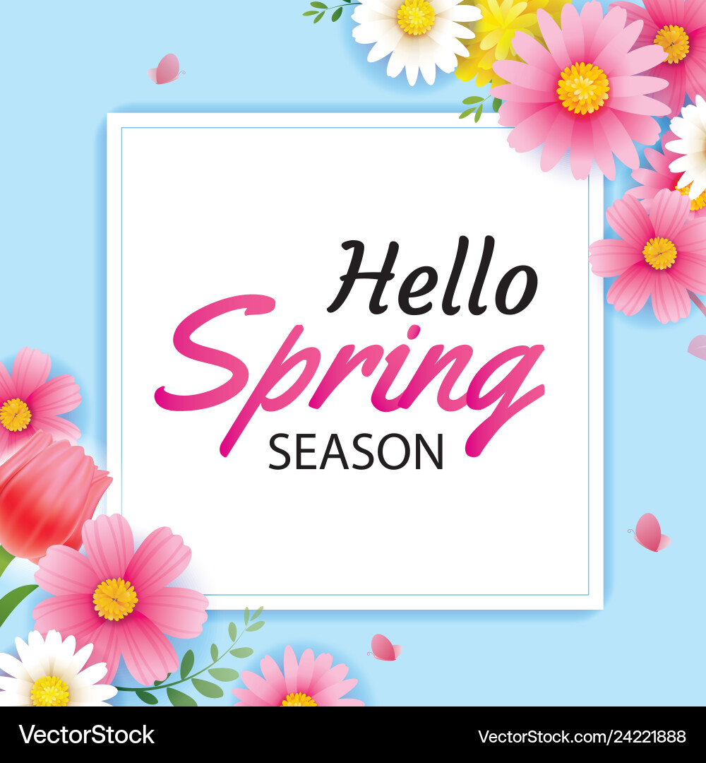 Spring Floral Greeting Card Vector Image