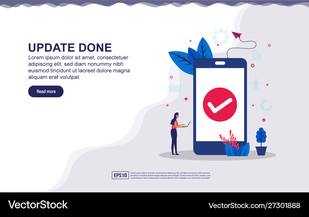 Update done secure system concept Update done secure system concept vector image
