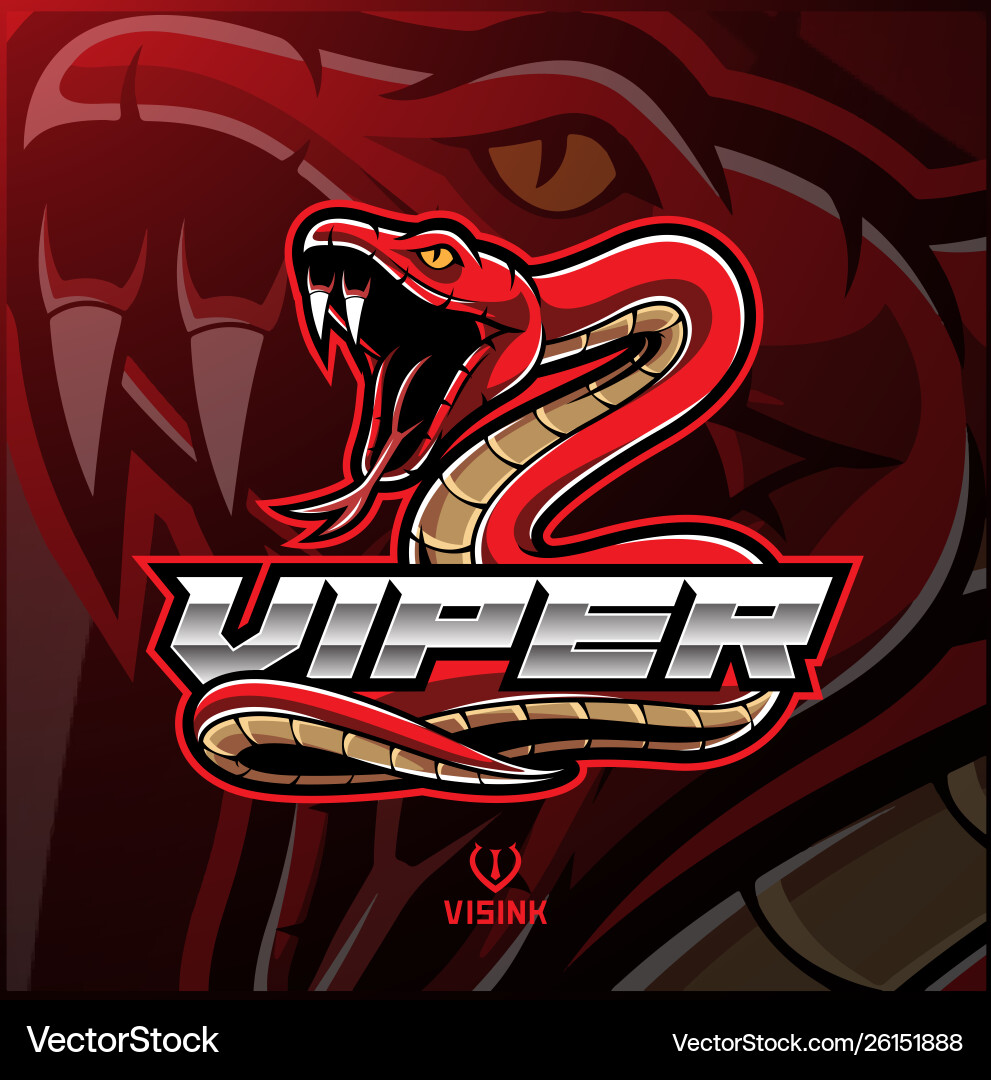 Viper snake mascot logo design vector image