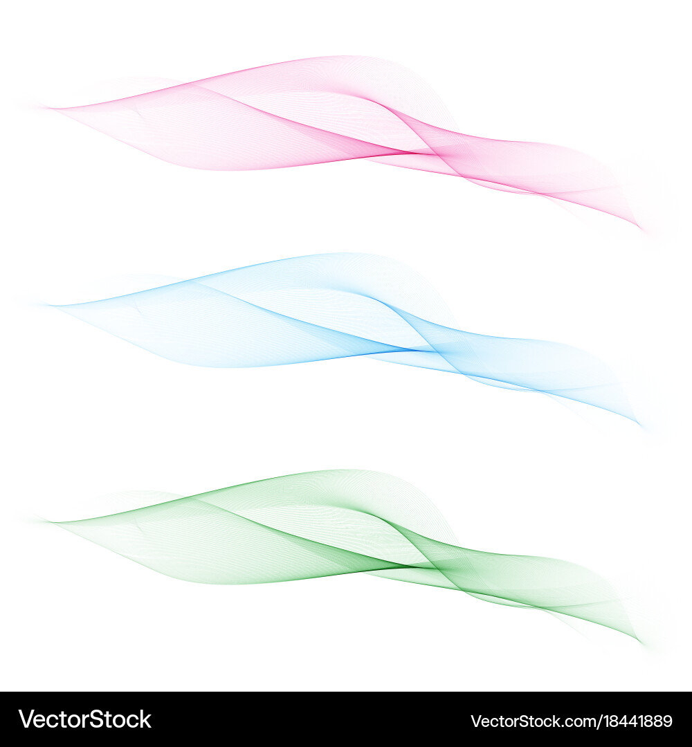 Abstract smooth color wave set vector image