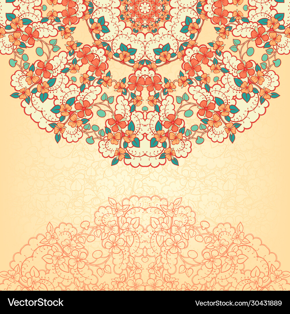 Background with a round floral pattern Background with a round floral pattern vector image