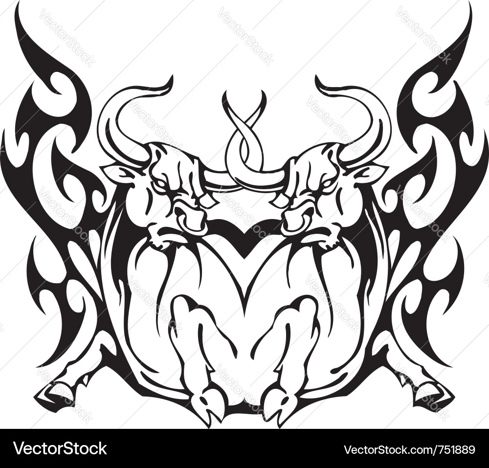 Bull in tribal style - image vector image