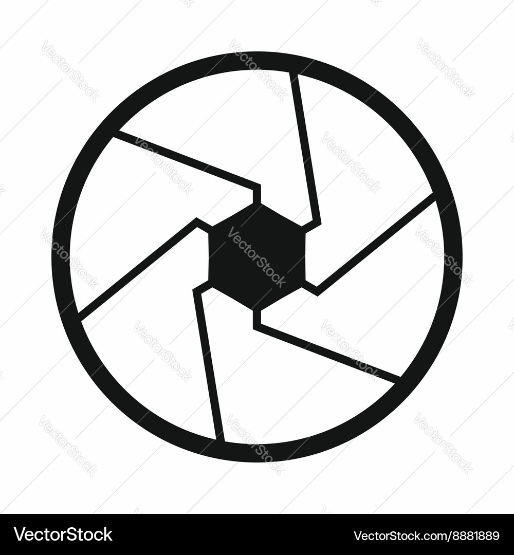 Camera shutter aperture icon simple style vector image
