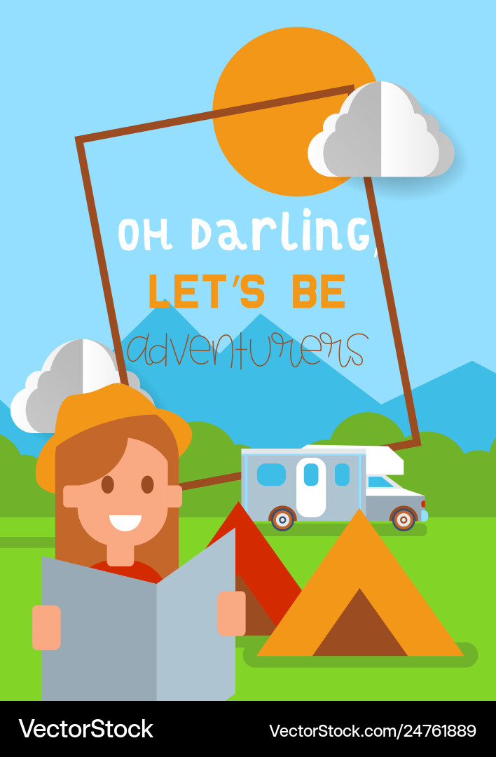 Camping poster vacation Camping poster vacation vector image