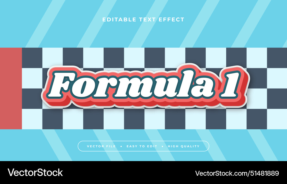 Colorful formula 1 3d editable text effect - font Colorful formula 1 3d editable text effect - font vector image