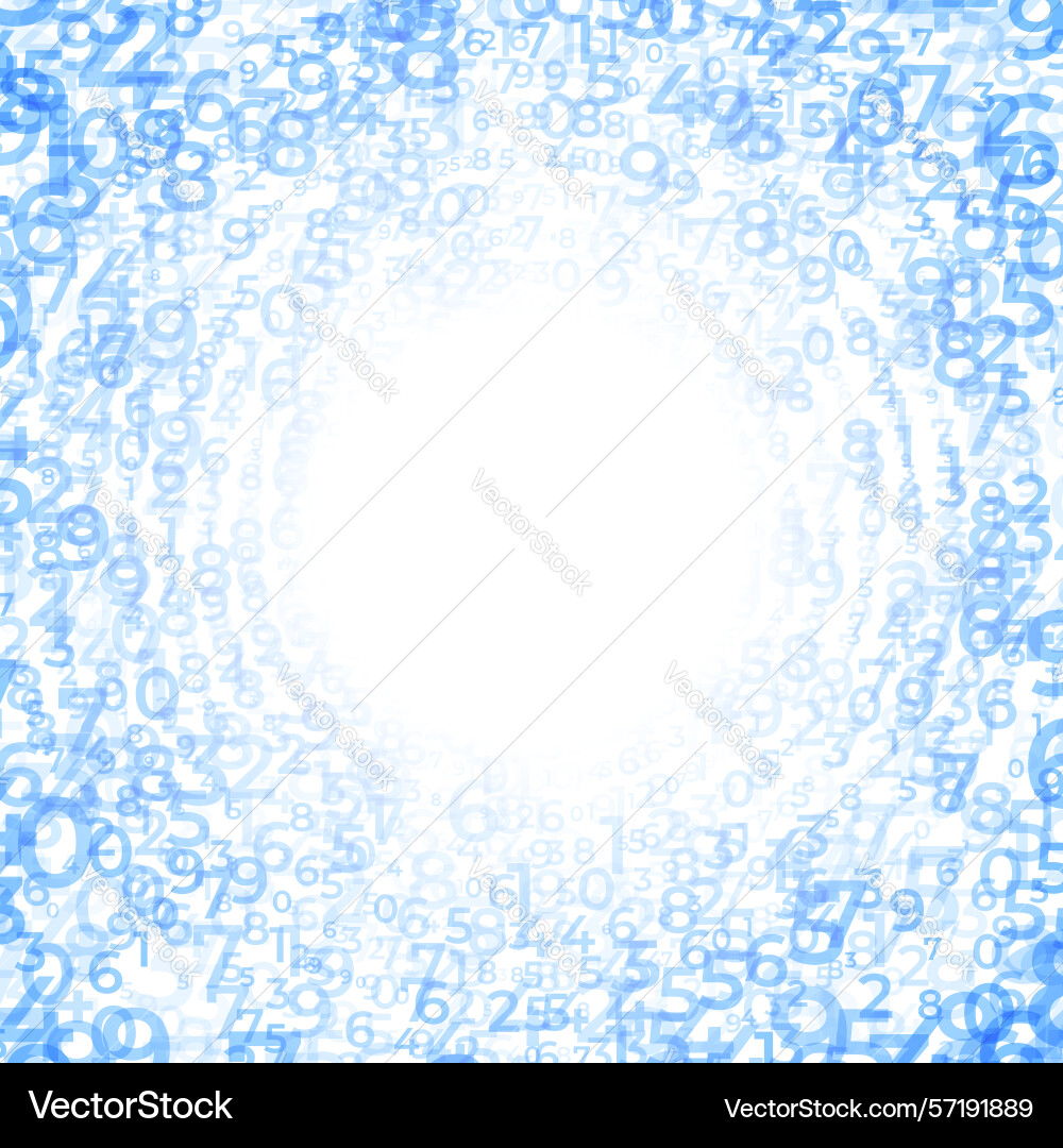 Digital data array blue numbers digits on white vector image