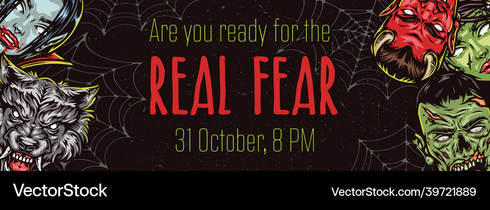 Halloween party advertising horizontal template Halloween party advertising horizontal template vector image