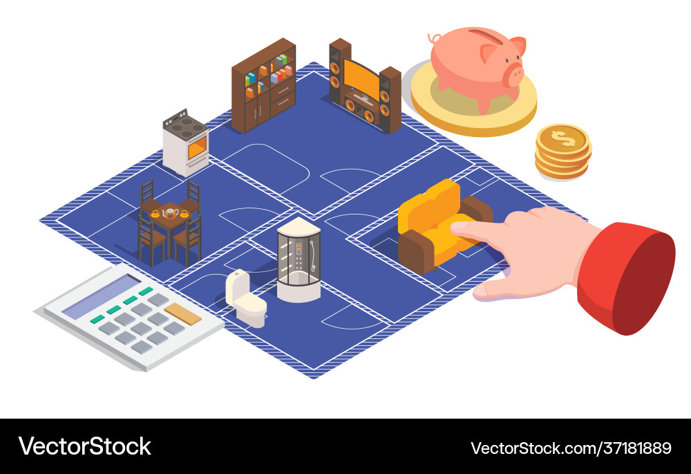 House plan and design concept House plan and design concept vector image