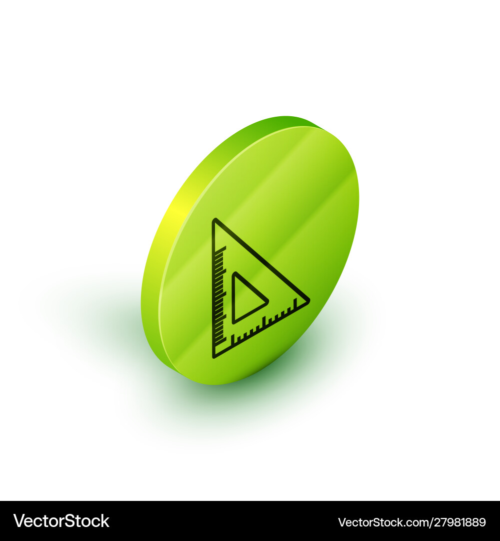 Isometric line triangular ruler icon isolated Isometric line triangular ruler icon isolated vector image