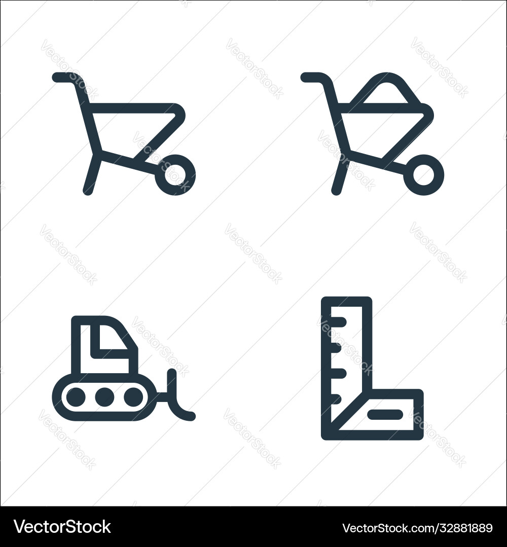 Labour day line icons linear set quality Labour day line icons linear set quality vector image