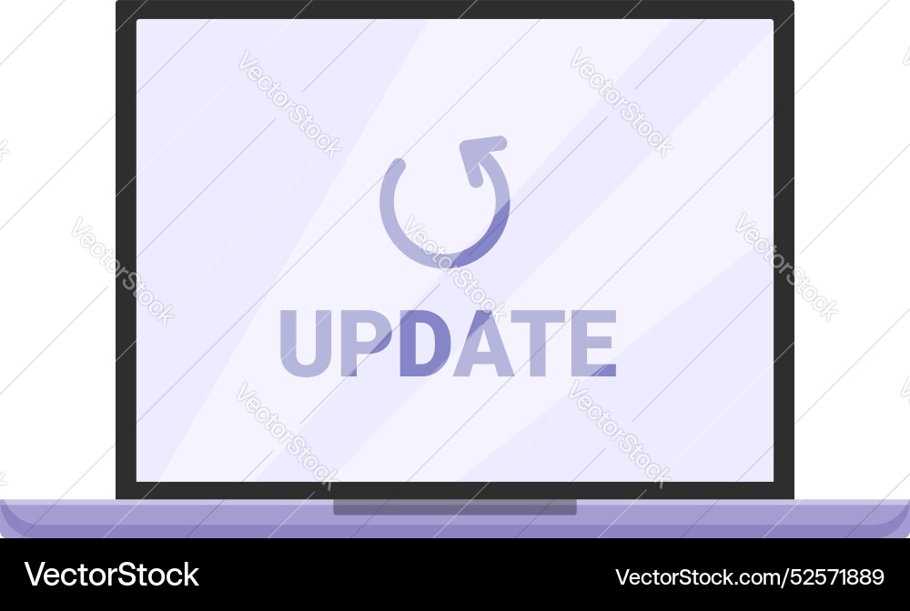 Laptop showing update system software progressing Laptop showing update system software progressing vector image