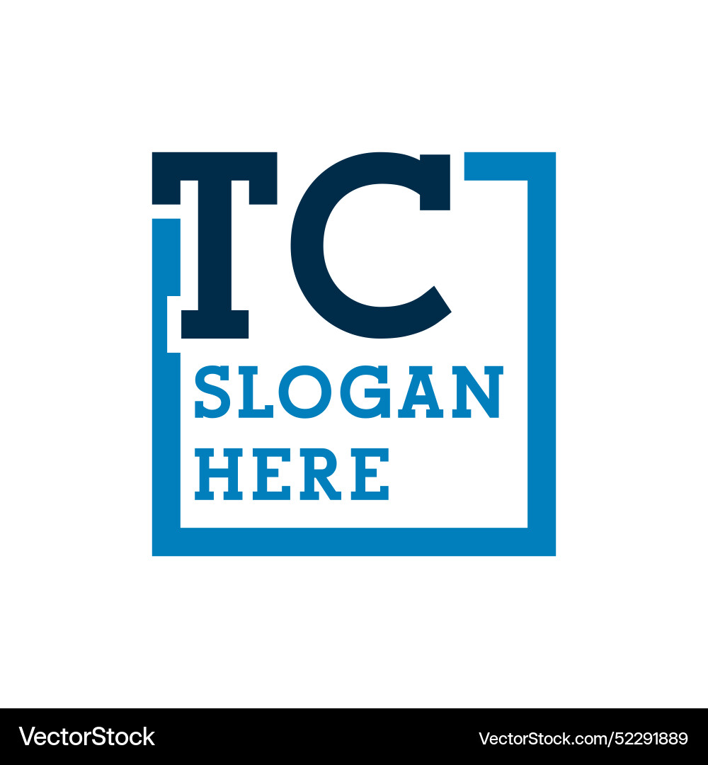 Minimal initials logo letters t and c tc initial Vector Image
