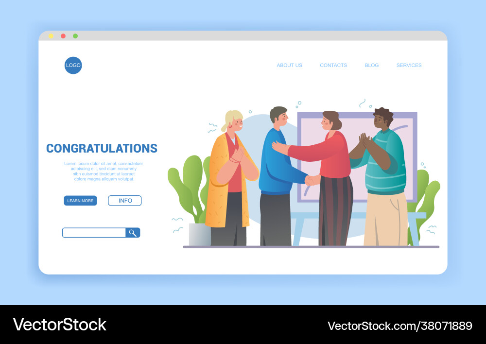 Multiethnic people congratulate colleague Multiethnic people congratulate colleague vector image