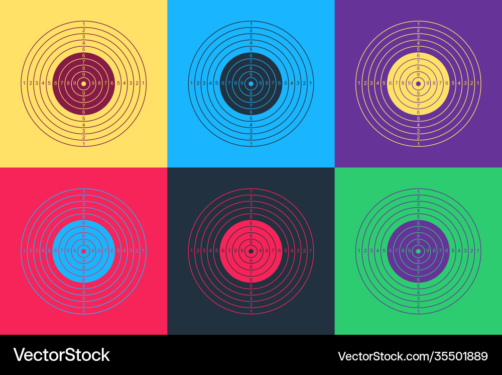 Pop art target sport for shooting competition icon Vector Image