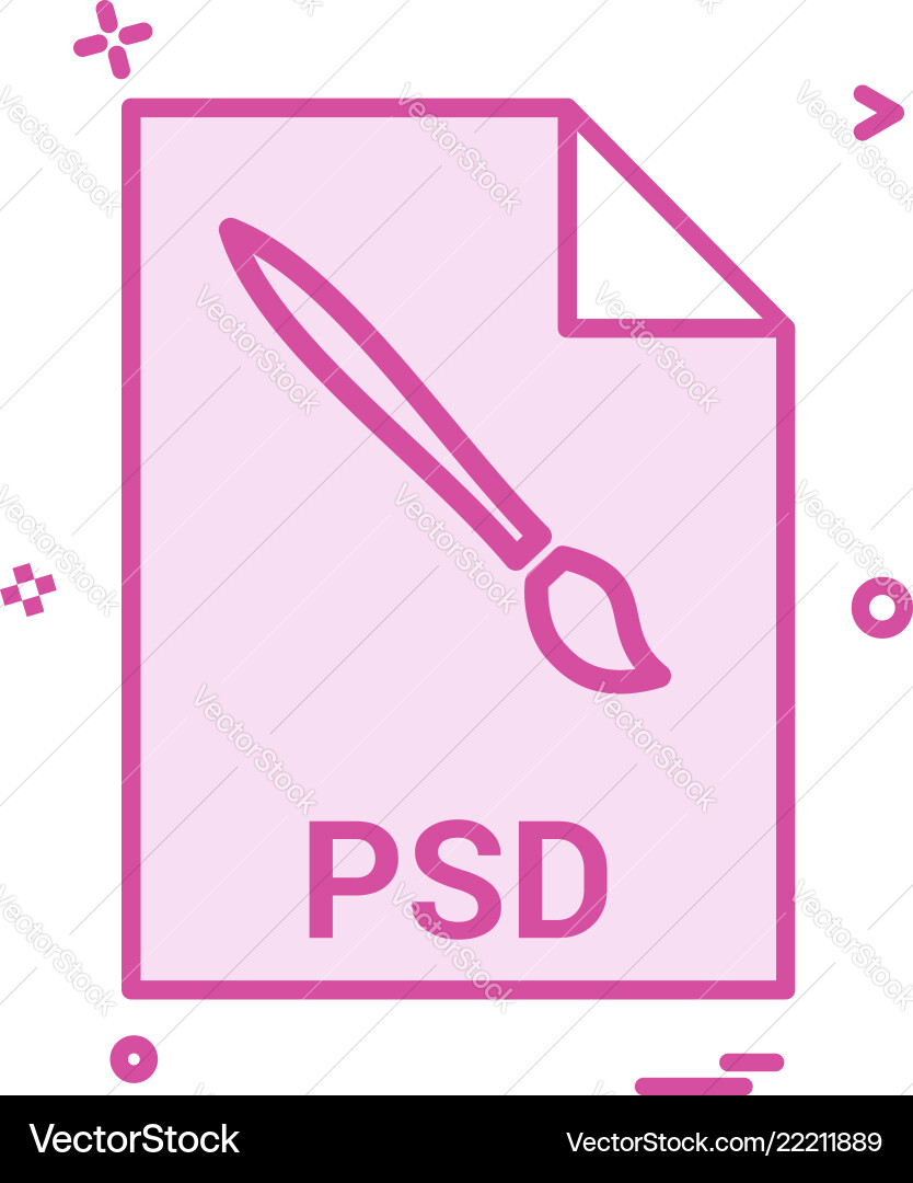 Psd file extension format icon design Psd file extension format icon design Vector Image