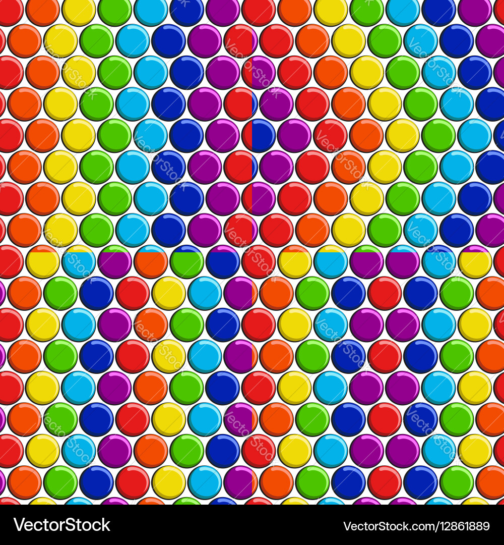 Rainbow Candy Buttons Seamless Pattern vector image