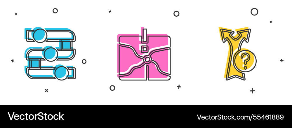 Set graph chart diagram intersection point Set graph chart diagram intersection point vector image