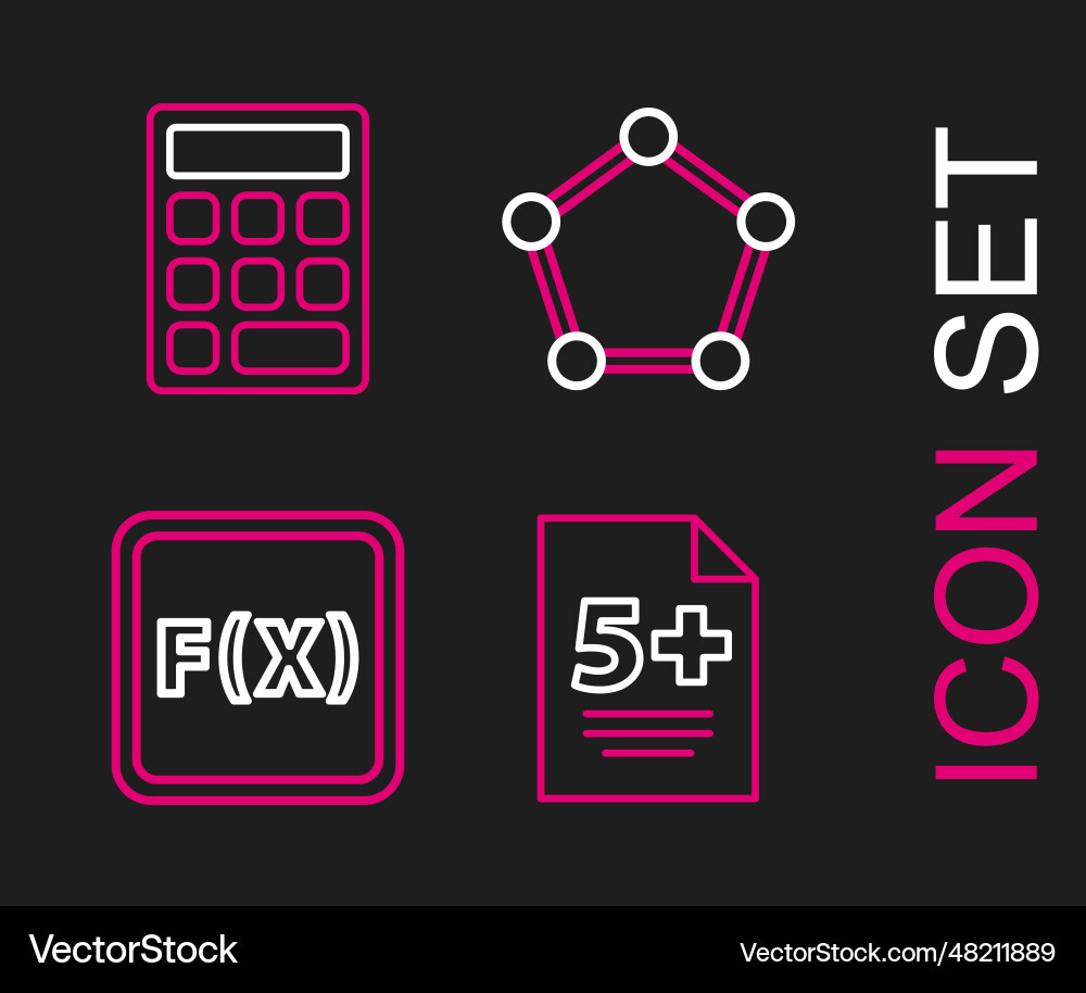 Set line test or exam sheet function mathematical Set line test or exam sheet function mathematical vector image
