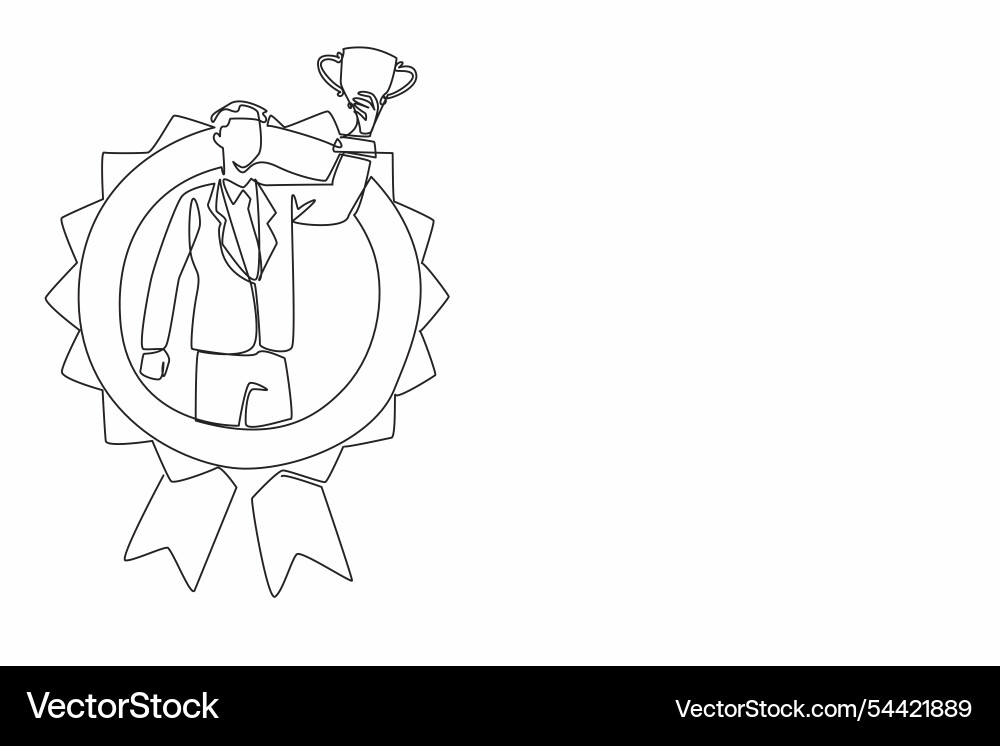 Single continuous line drawing man in suit Single continuous line drawing man in suit Vector Image