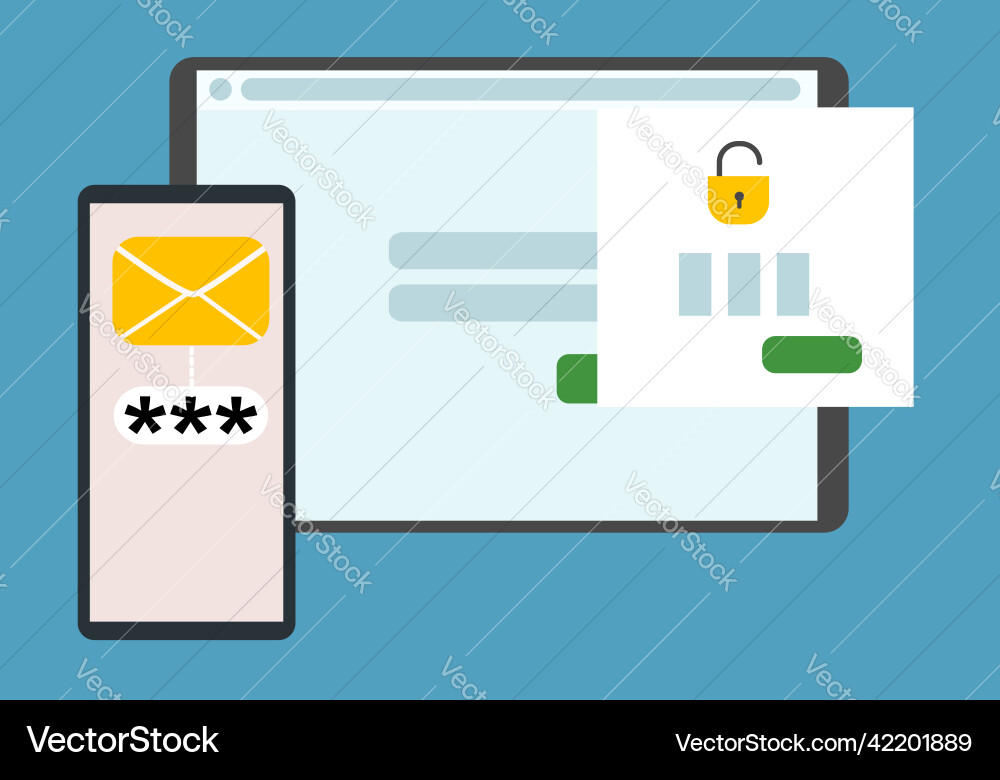 Two-factor authentication security notification Two-factor authentication security notification Vector Image