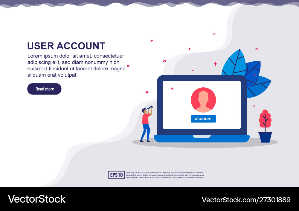 User account mail concept with device User account mail concept with device vector image