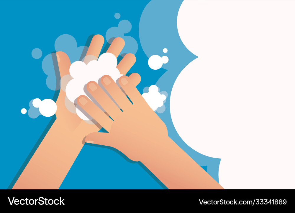 Washing hand with soap Washing hand with soap vector image